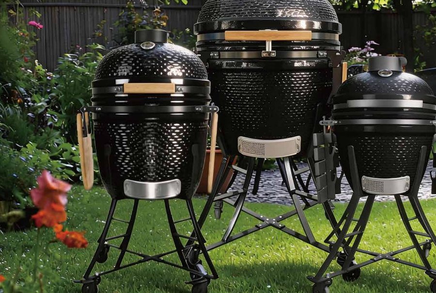 PoshBBQ Weave 21 inch woven ceramic kamado grill
